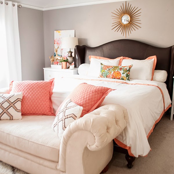 Copper, Coral and Blush Bedroom Update | Cuckoo4Design