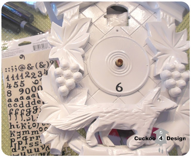 white cuckoo clock with new numbers