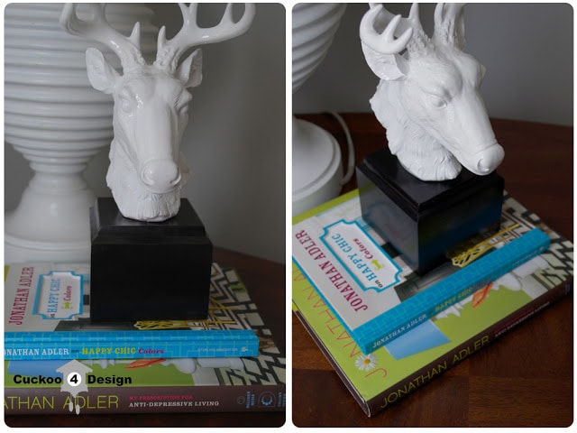 White deer head bust on Happy Chic book