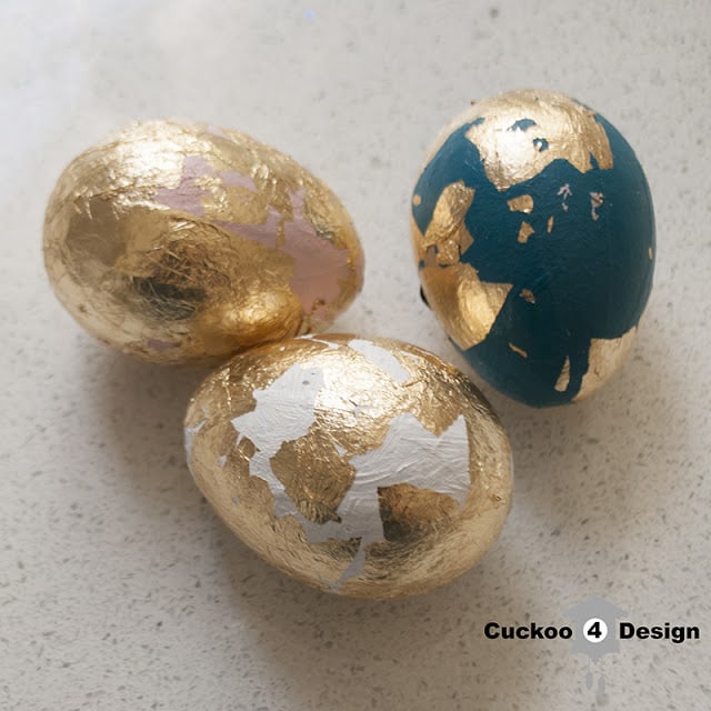 finished gold foil Easter eggs