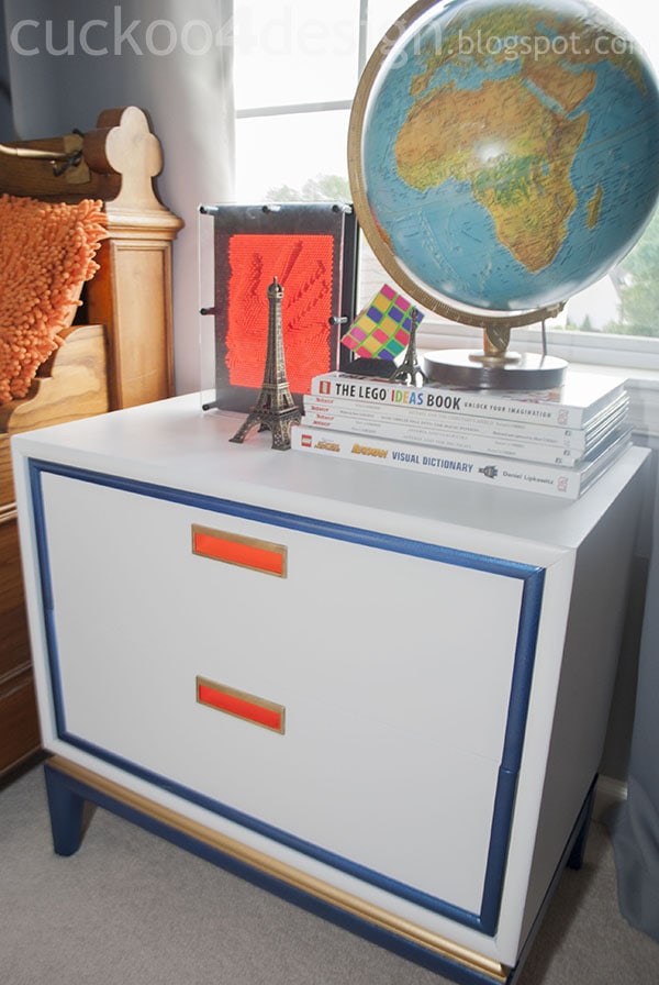midcentury modern nightstand makeover after by Cuckoo4Design