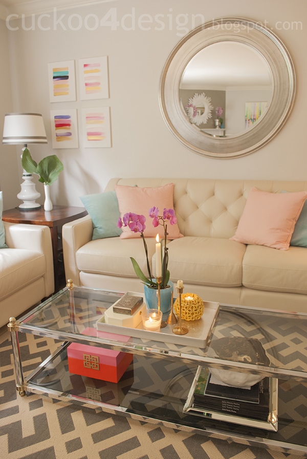 pink, orange and gold accessory for the home