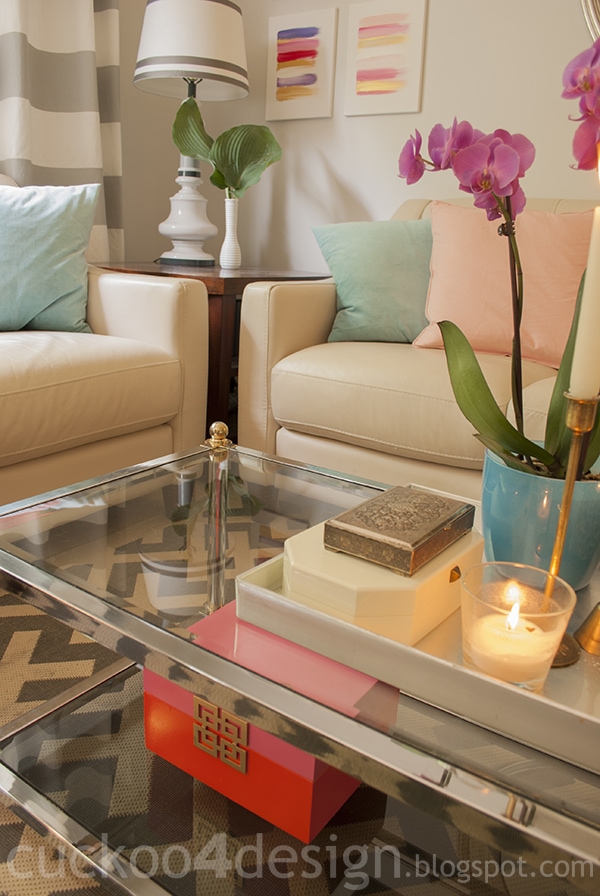 coffee table vignette by cuckoo4design