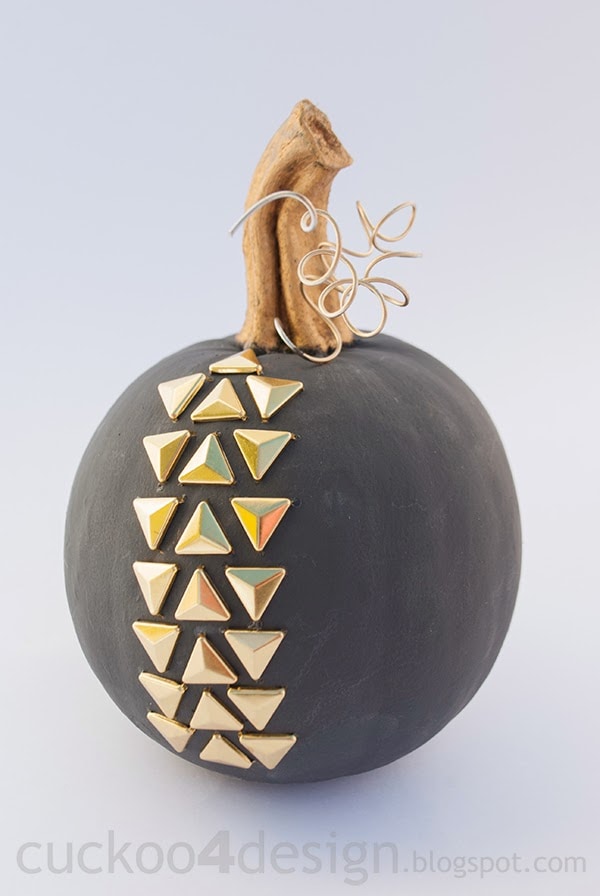 gold studded Annie Sloan Graphite pumpkin cuckoo4design