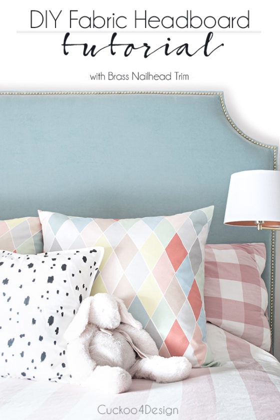 DIY upholstered headboard with nailhead trim detail - Cuckoo4Design