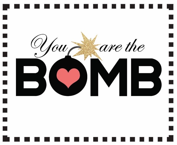 You are the bomb FREE Valentines Day printable by Cuckoo 4 Design