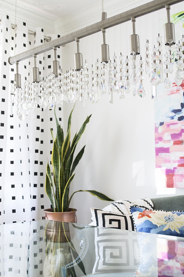 How to make no-sew, no-paint DIY graphic black and white curtains - Cuckoo4Design