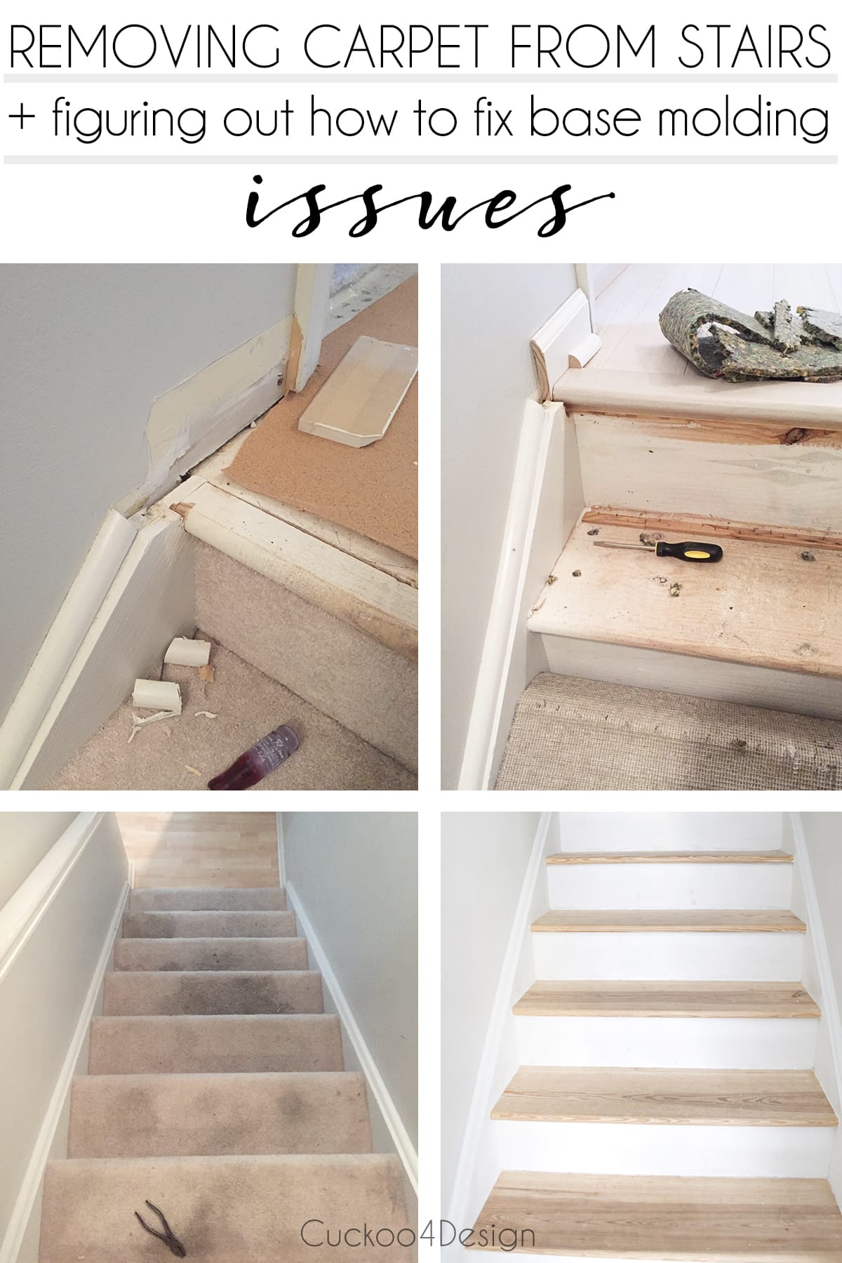 Removing Carpet from Stairs - Cuckoo4Design