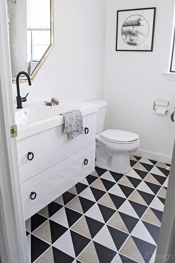 Ikea Godmorgon sink and graphic black and white tiles - Cuckoo4Design