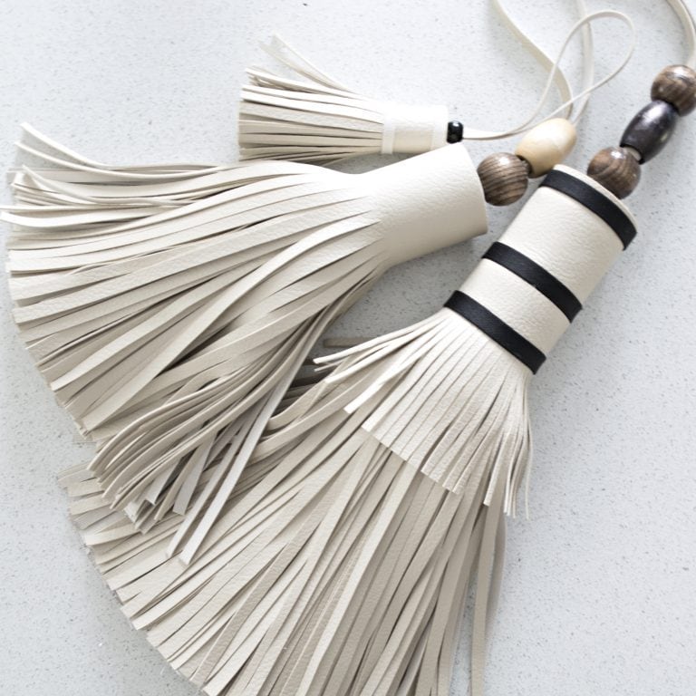 giant leather tassel from old couch