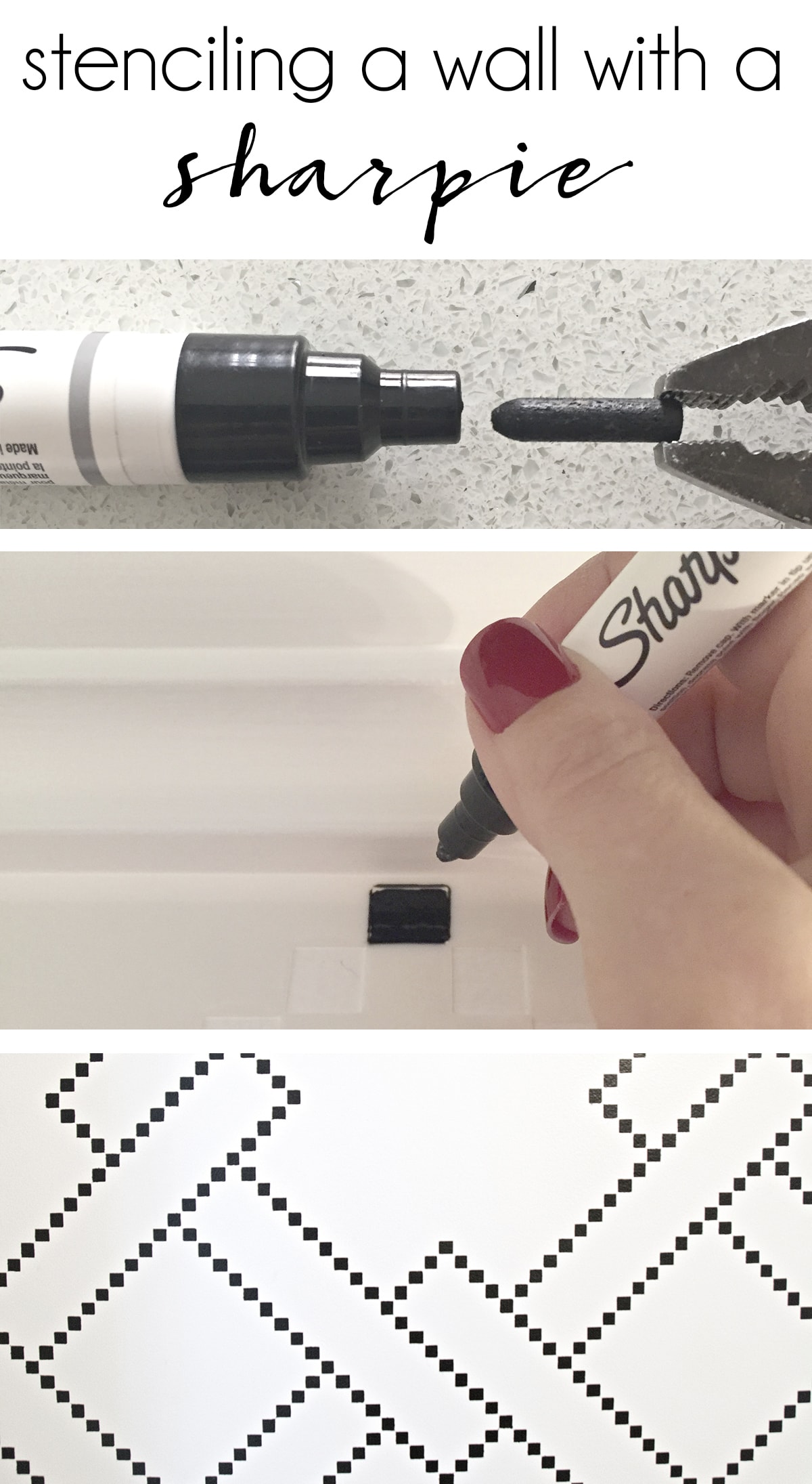 stenciling a sharpie with a sharpie