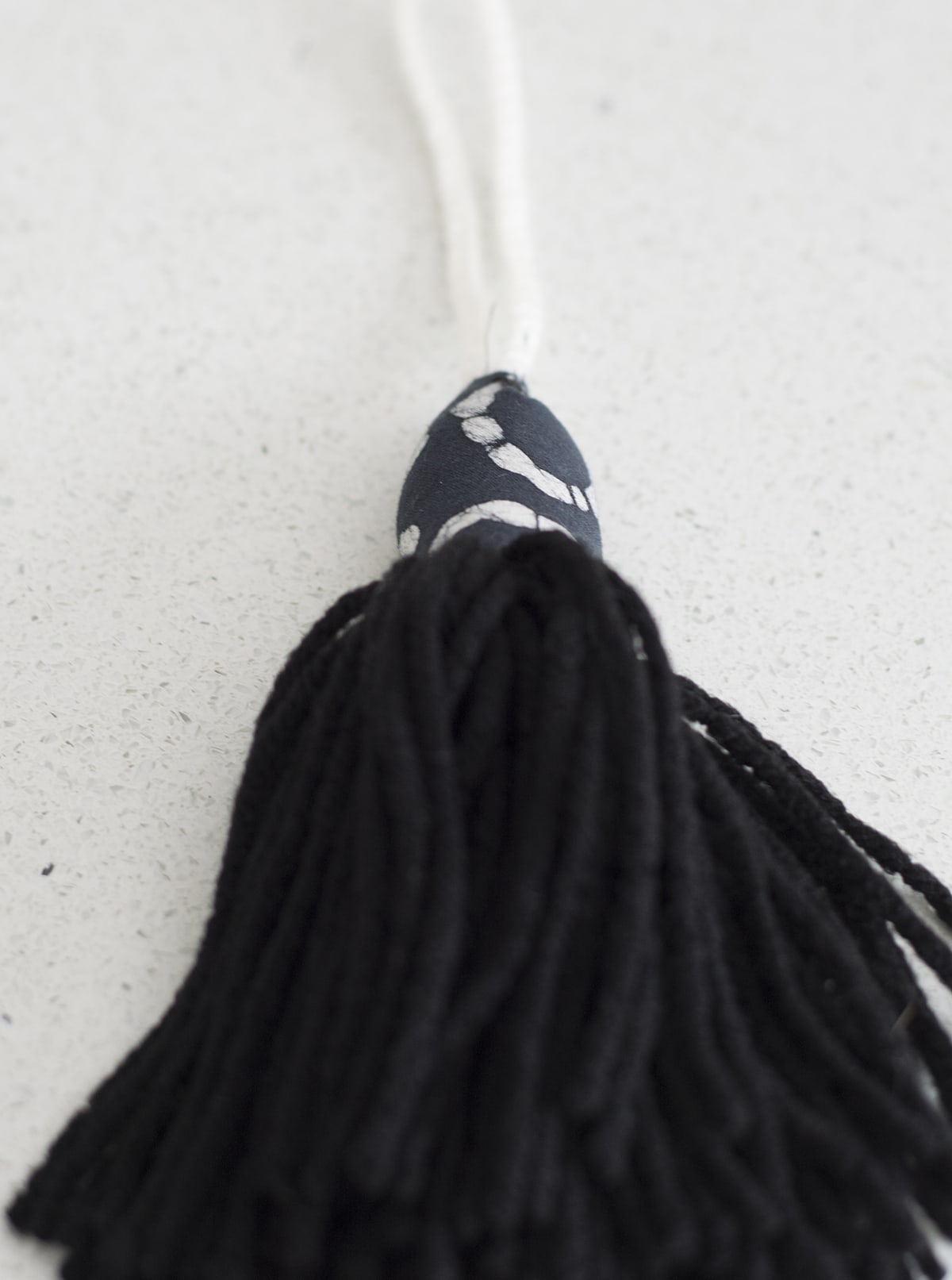 fabric and yarn tassel without embroidery floss