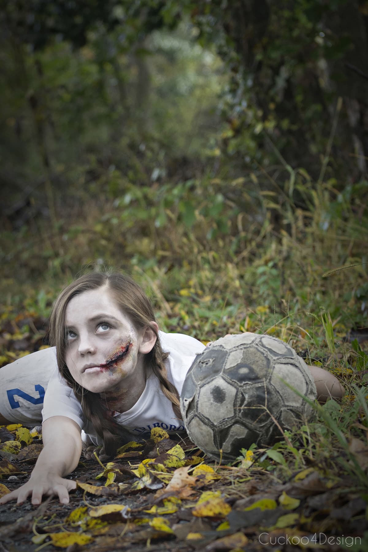 soccer zombie crawling on ground 