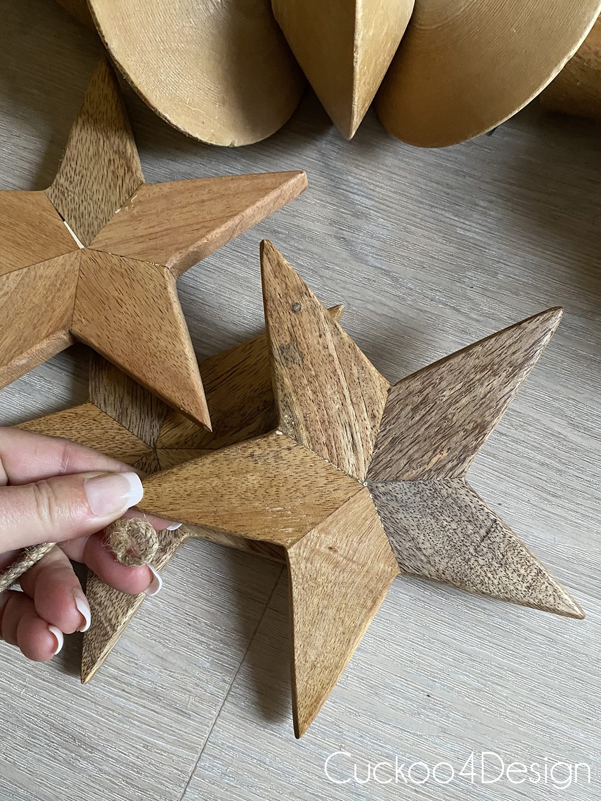 large wooden stars