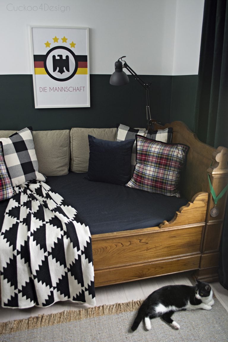 sophisticated boys room with dark green walls - Cuckoo4Design