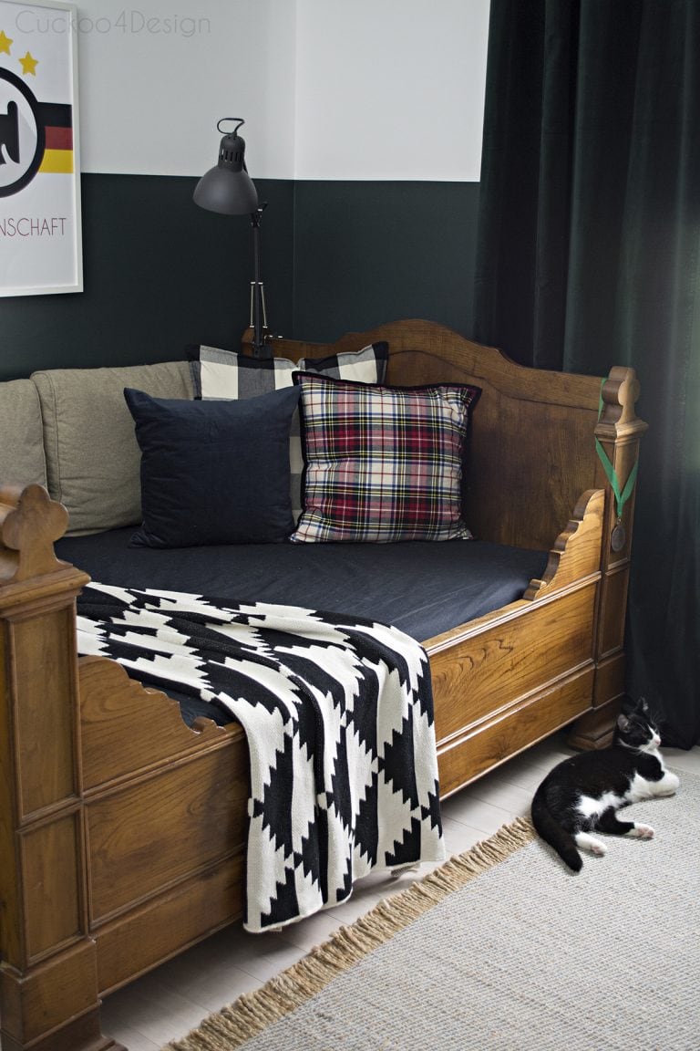 sophisticated boys room with dark green walls - Cuckoo4Design