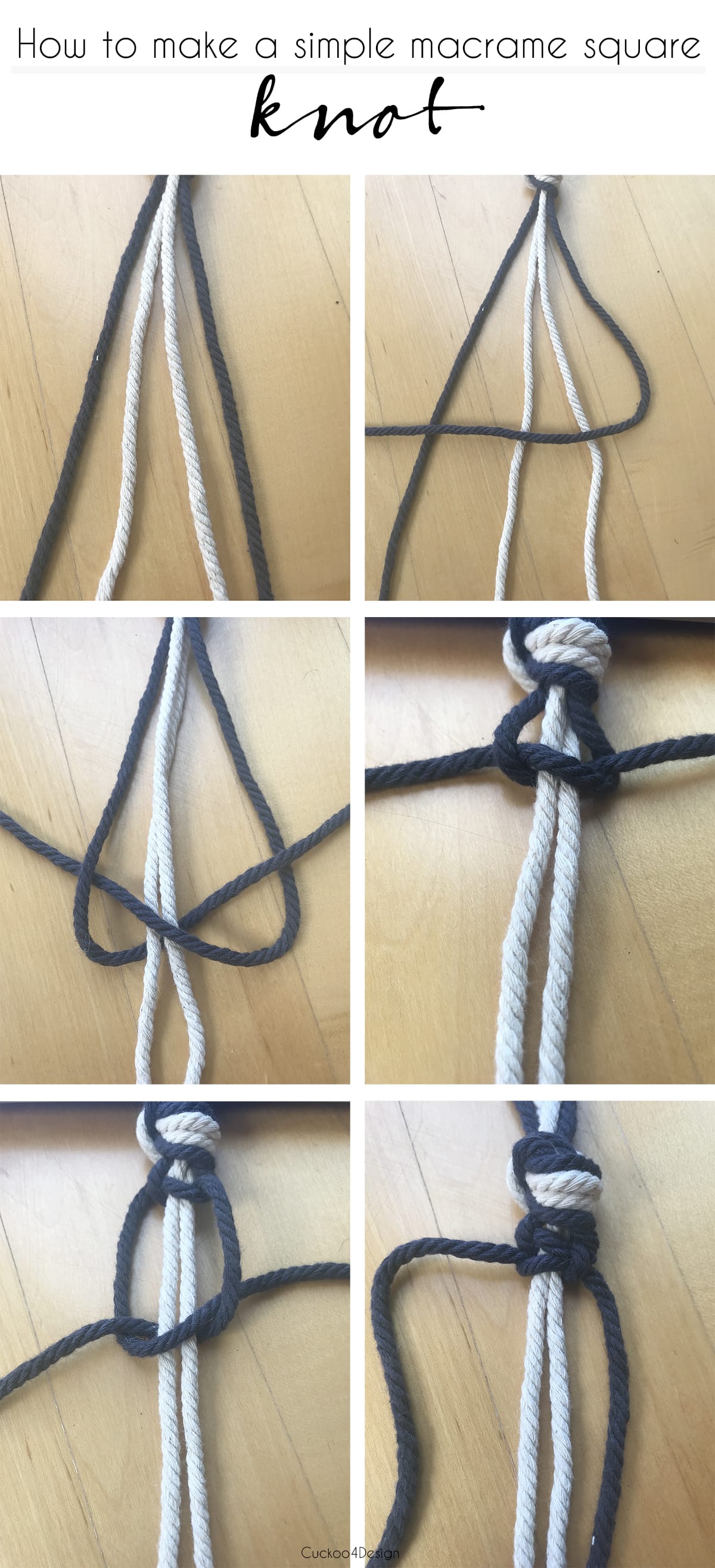 how to make a macrame square knot