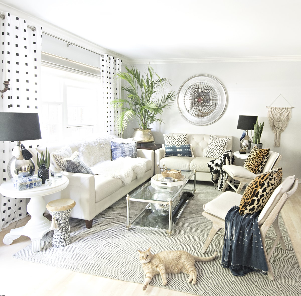 Neutral Living Room with a Boho Touch