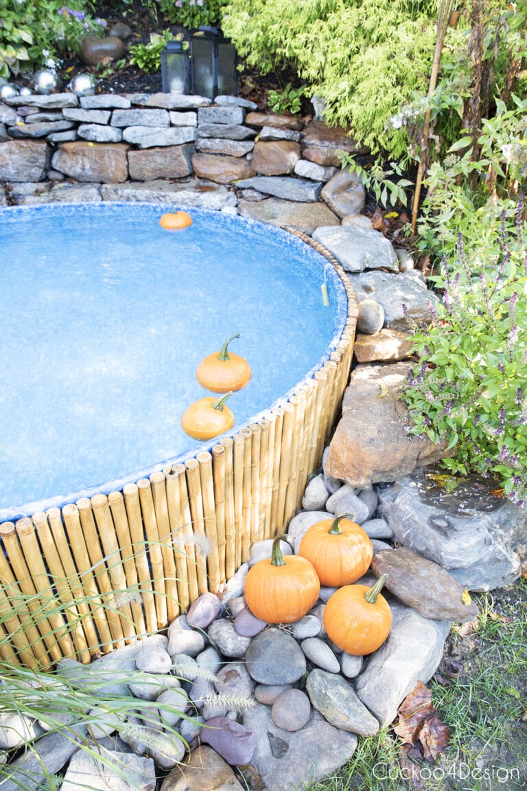 Fall Stock Tank Pool Update and Floating Pumpkins - Cuckoo4Design