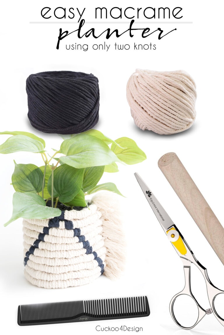 Easy DIY Macrame Basket Using Only Two Knots - Cuckoo4Design