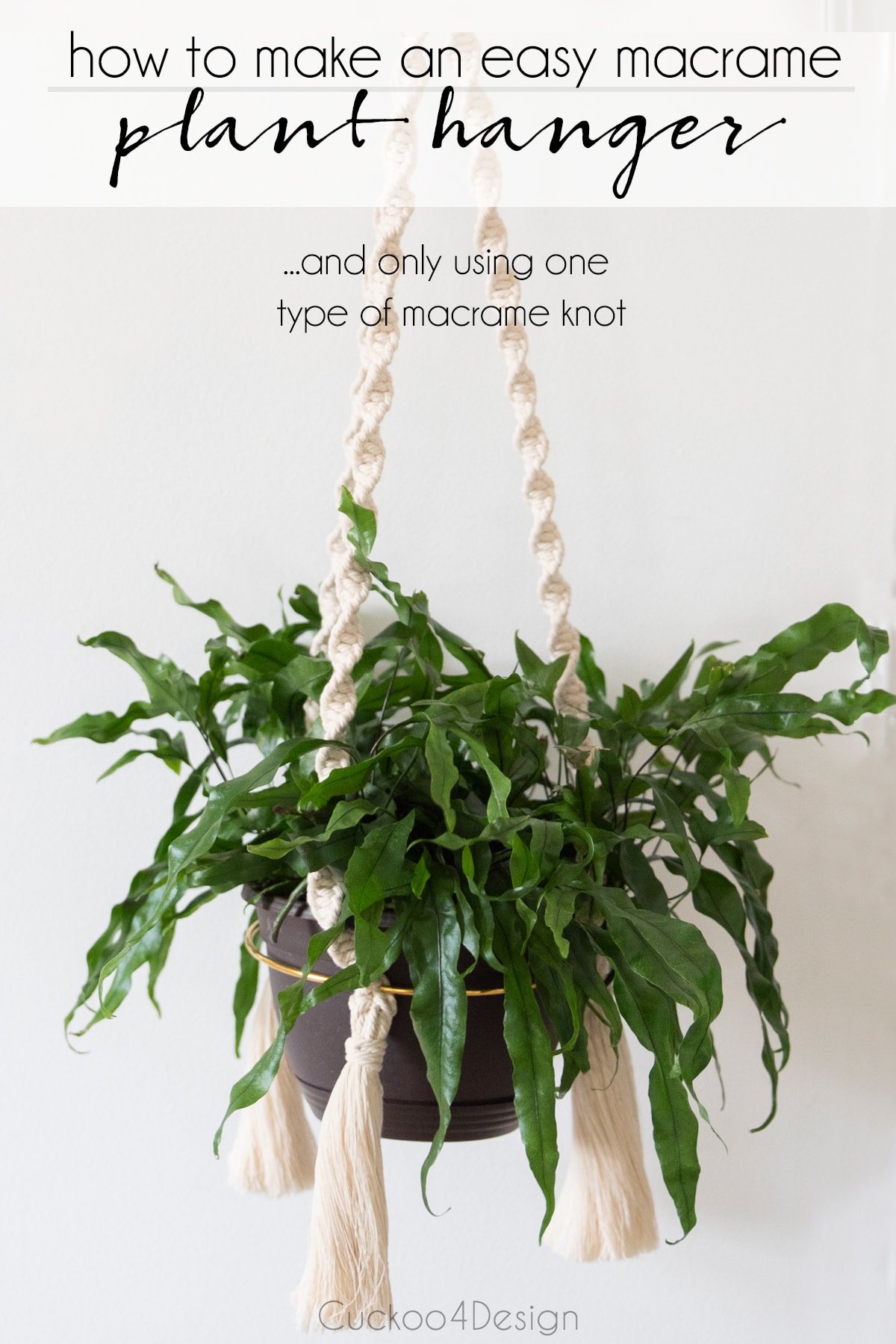 how to make an easy macrame planter using only one type of knot