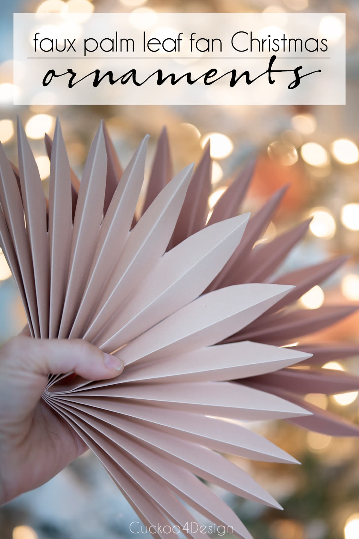 Paper fan decorations inspired by faux sun palm leaves