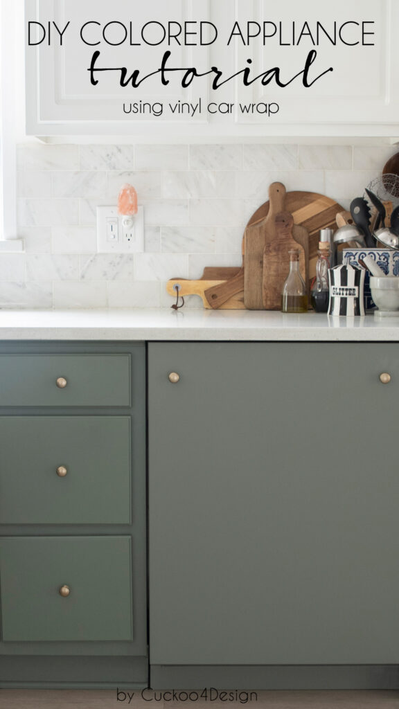 DIY colored appliances using vinyl car wrap - Cuckoo4Design