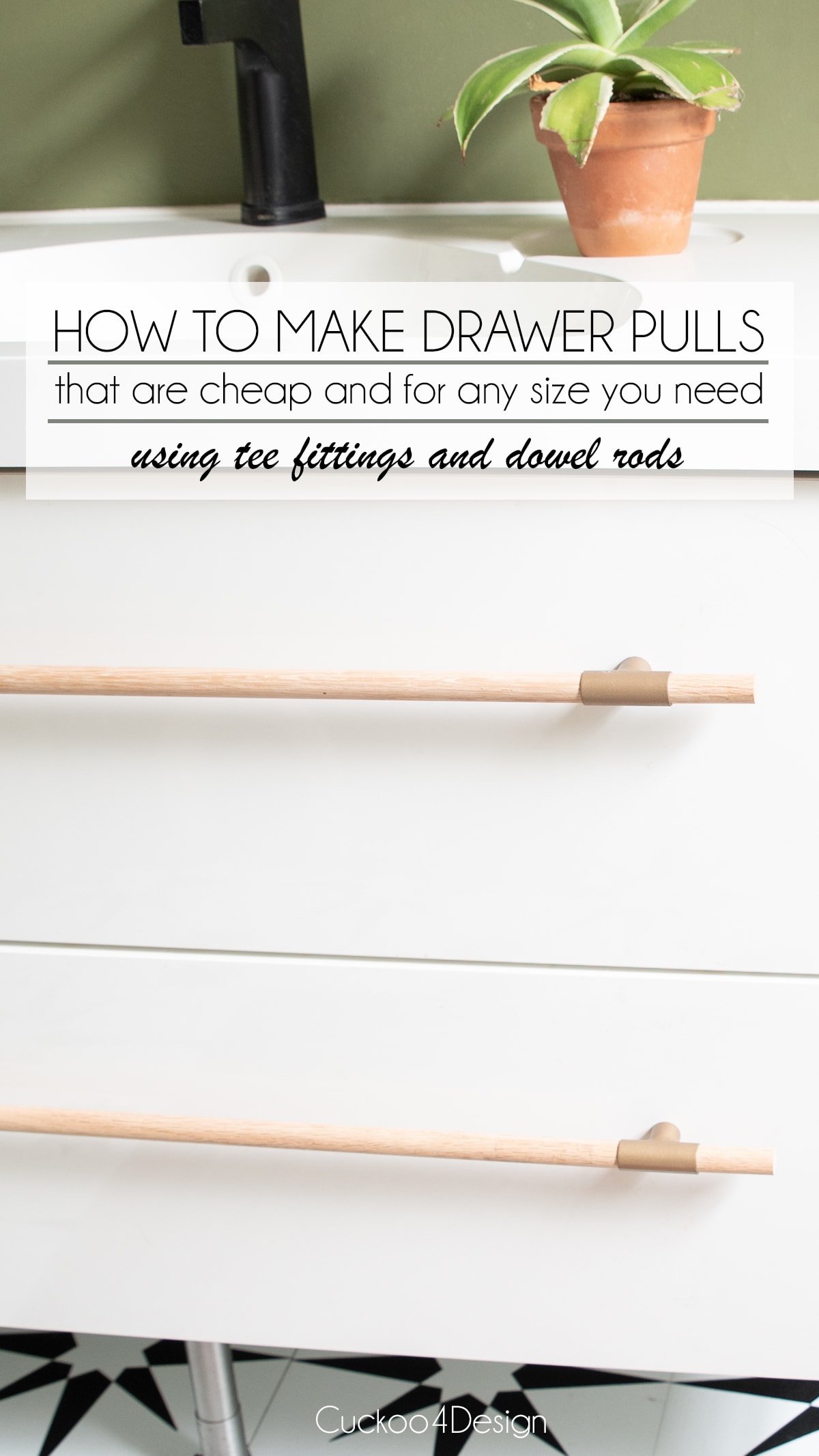 How to make custom drawer pulls for any size holes and lengths 