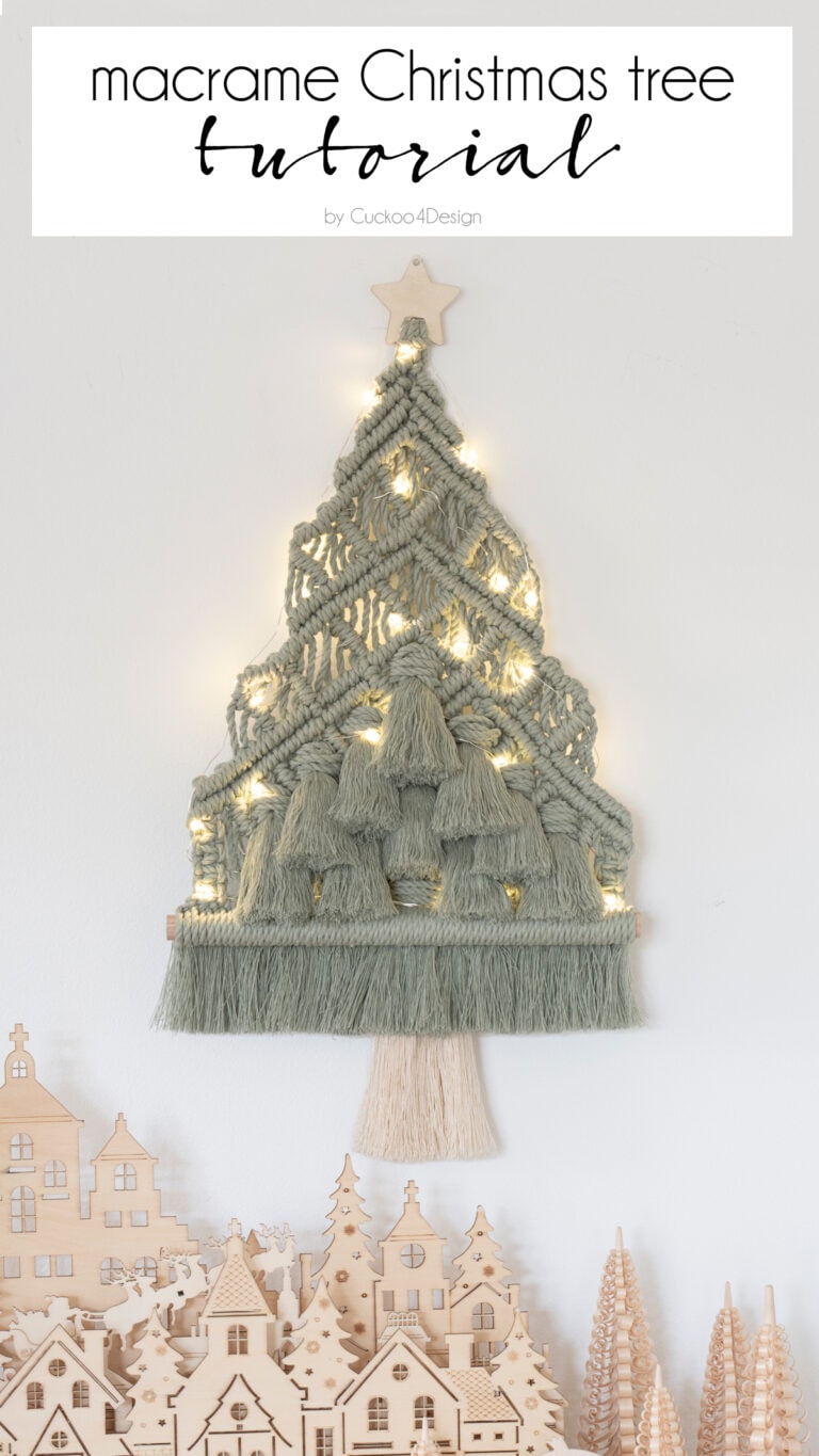 Cute DIY Macrame Christmas Tree Wall Hanging Tutorial - Cuckoo4Design