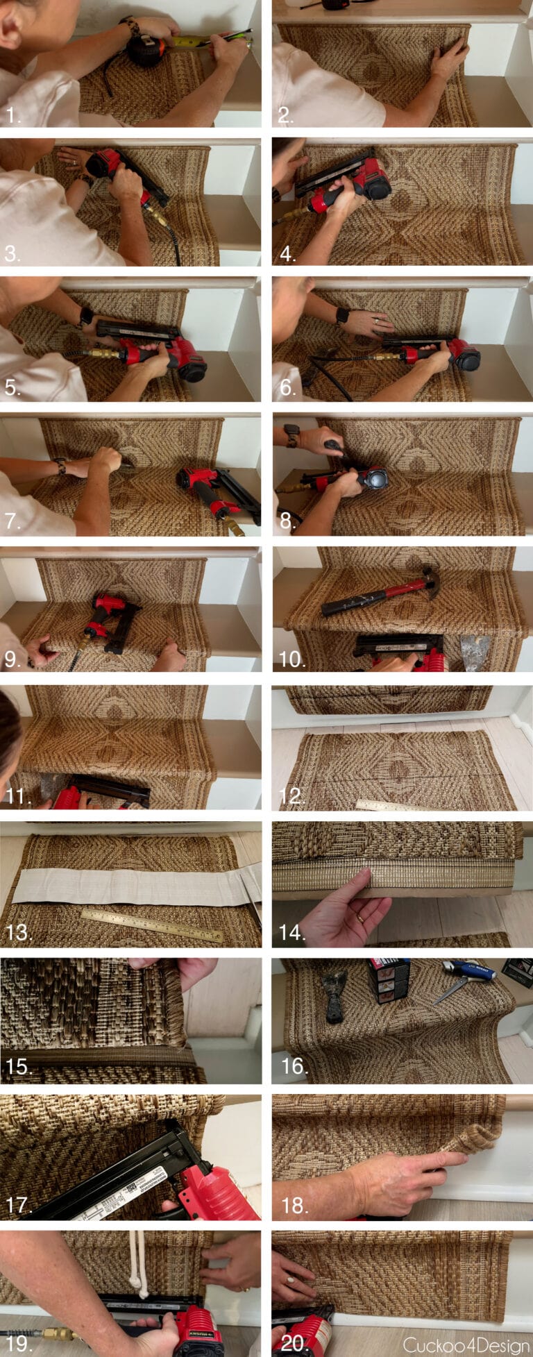 How to install a carpet runner on stairs - Cuckoo4Design