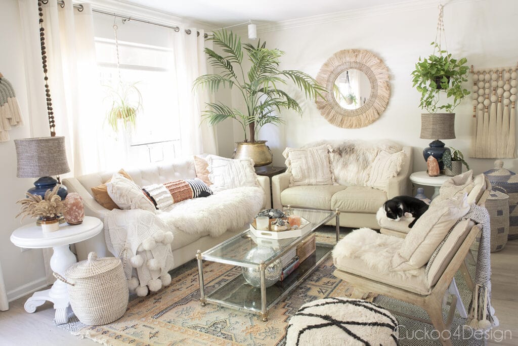 neutral ivory leather sofas in our living room