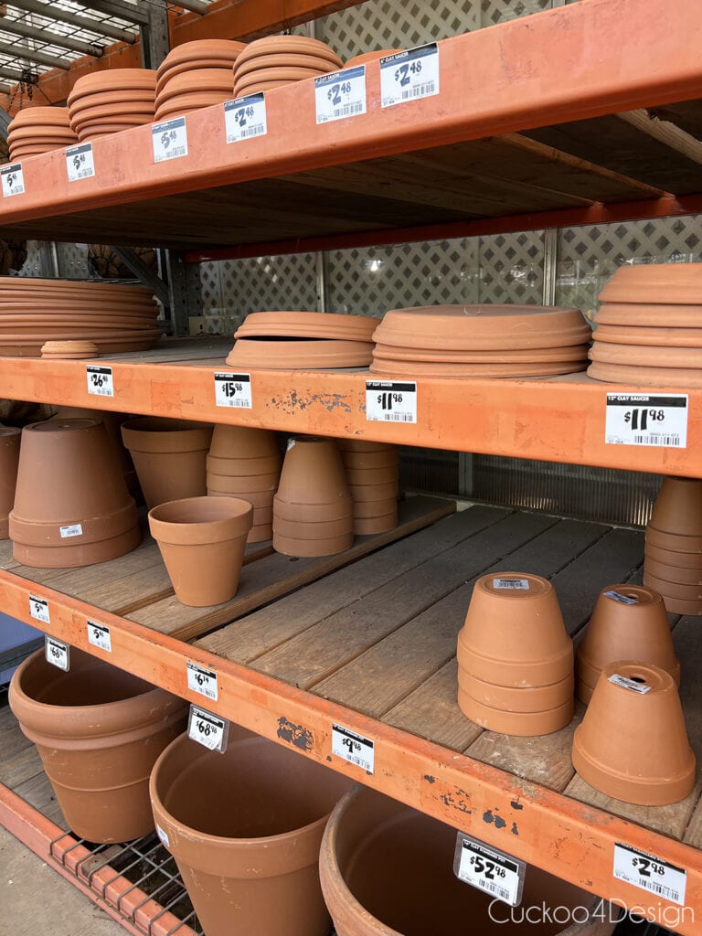 terracotta pots at Home Depot