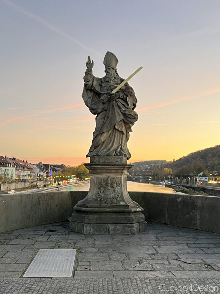 statue on bridge in Wuerzburg
