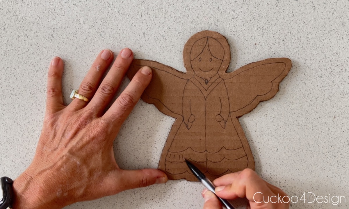 draw your gingerbread pattern with a pencil