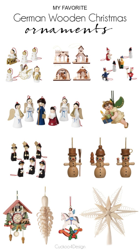 collage of my favorite German wooden Christmsa ornaments
