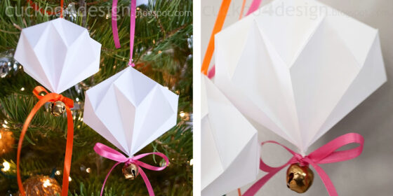 How to make an origami diamond ornament using regular paper - Cuckoo4Design
