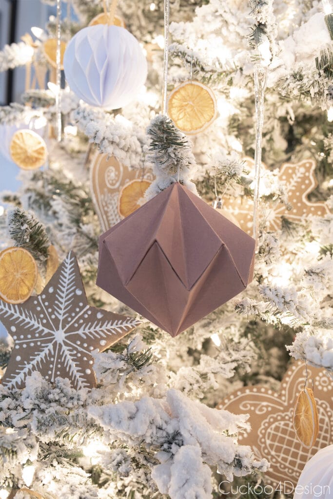 How to make an origami diamond ornament using regular paper - Cuckoo4Design