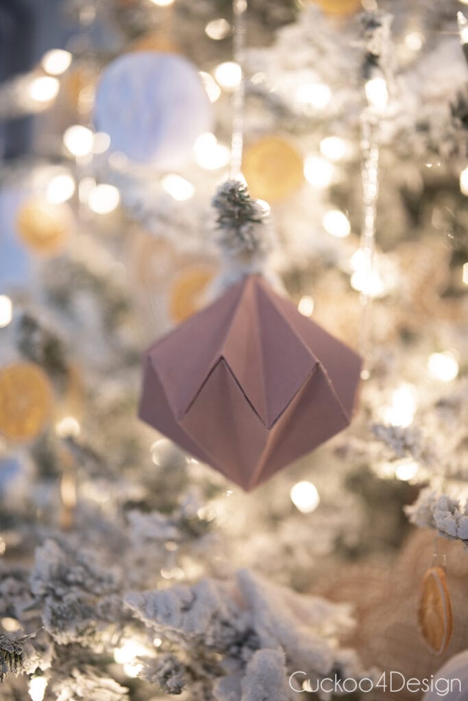 How to make an origami diamond ornament using regular paper - Cuckoo4Design