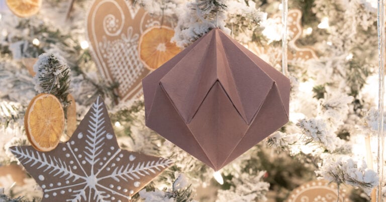 paper diamond Christmas ornament