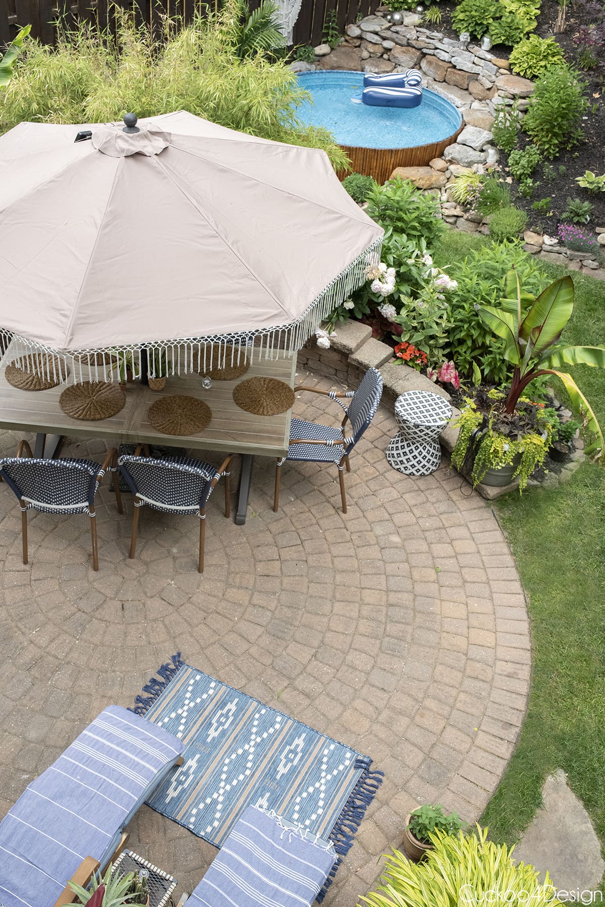 top view of patio umbrella replacement