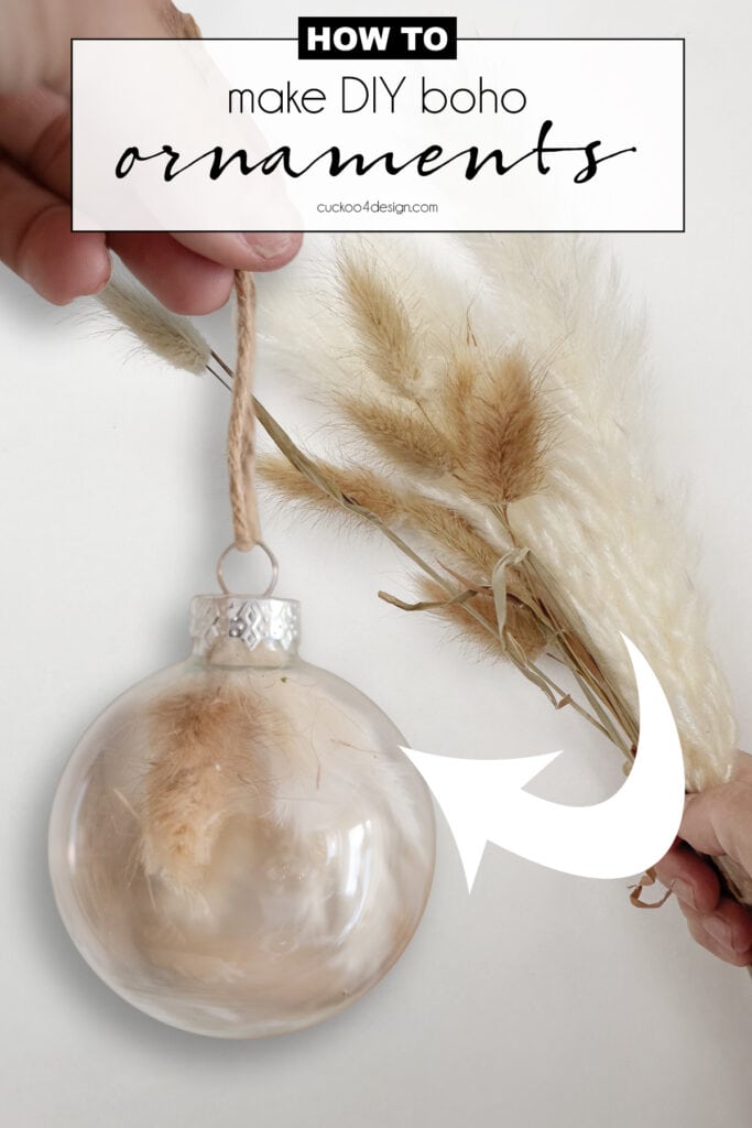 Chic DIY boho ornaments using pampas grass - Cuckoo4Design