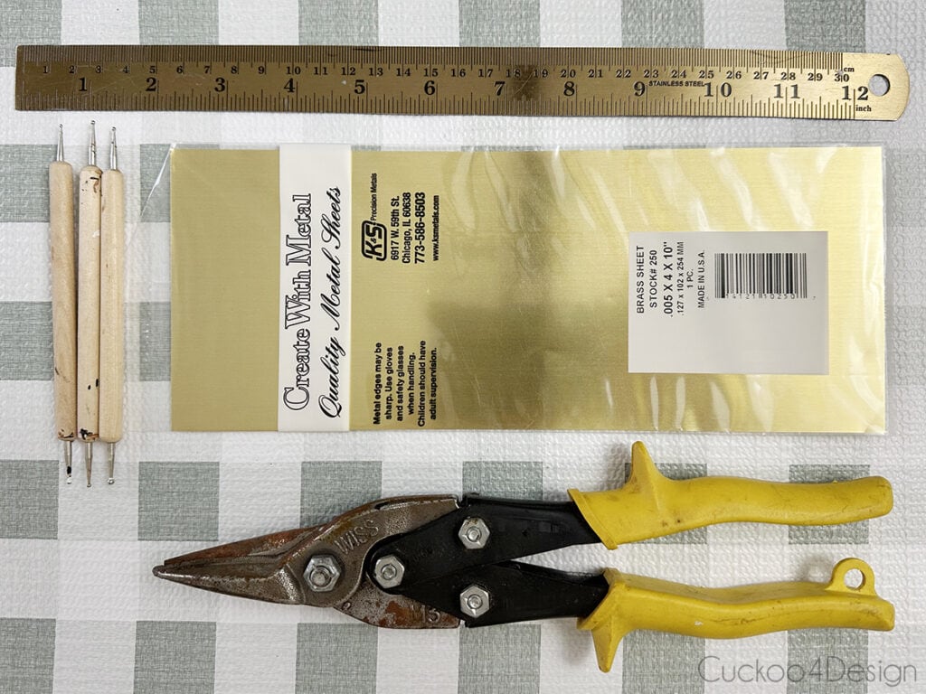 supplies needed to make embossed tin ornaments