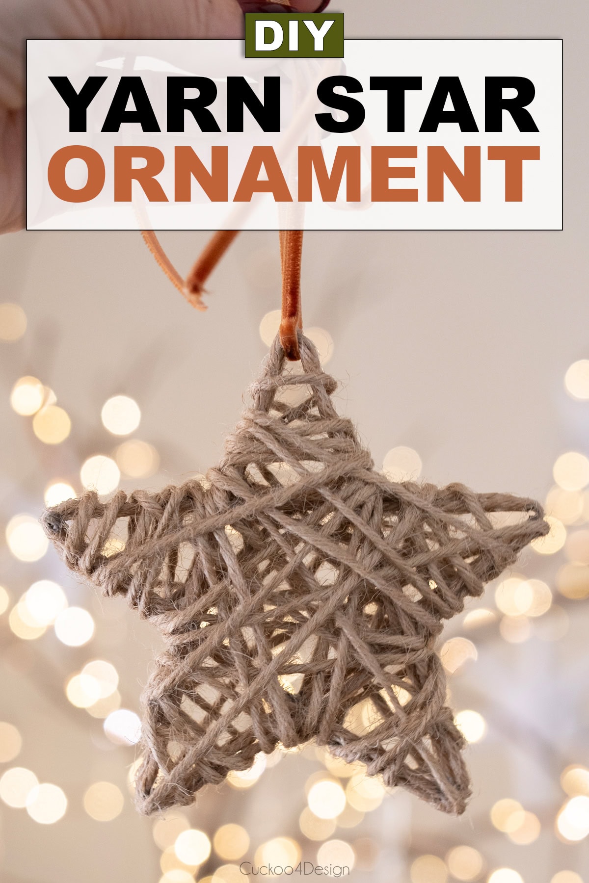 DIY yarn star ornament