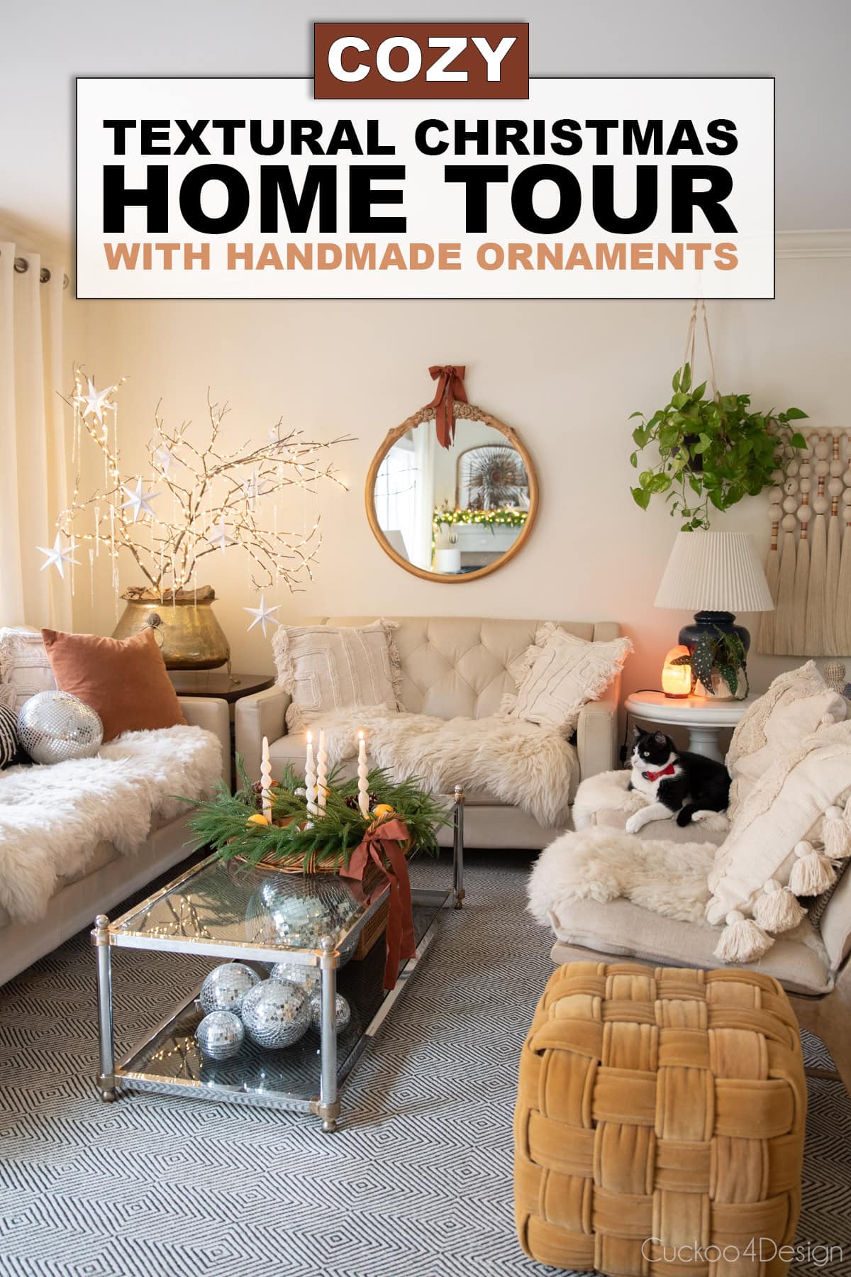 cozy, layered Christmas home with textured decor ideas