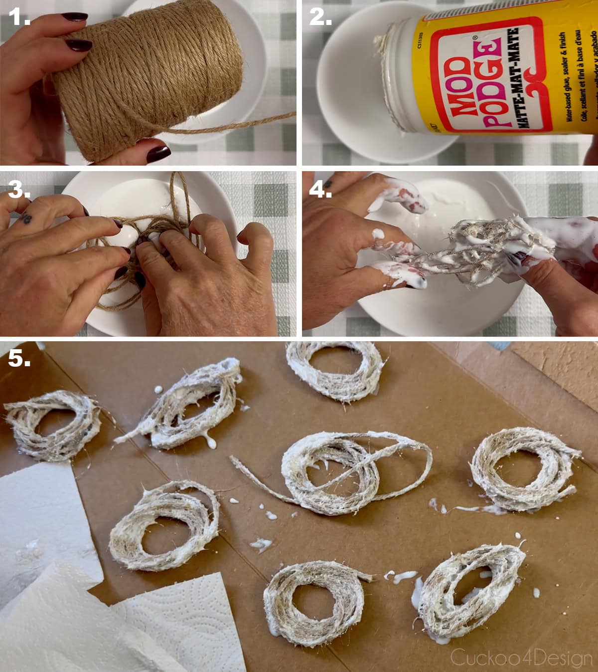 prepare the yarn for wrapping the shape