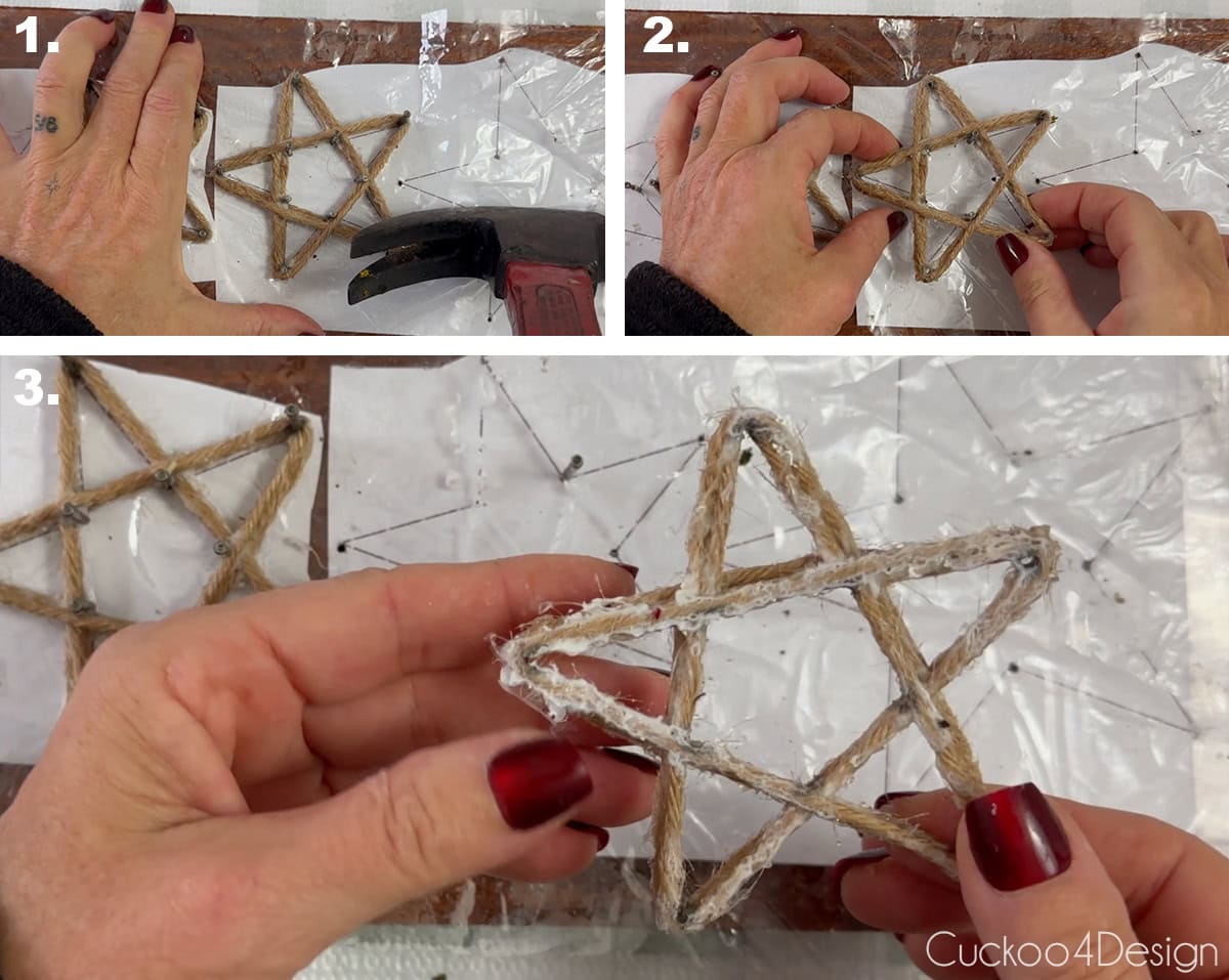 removing the yarn star from the template