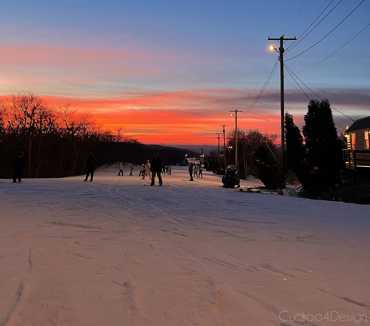 Pennsylvania ski resport sunset