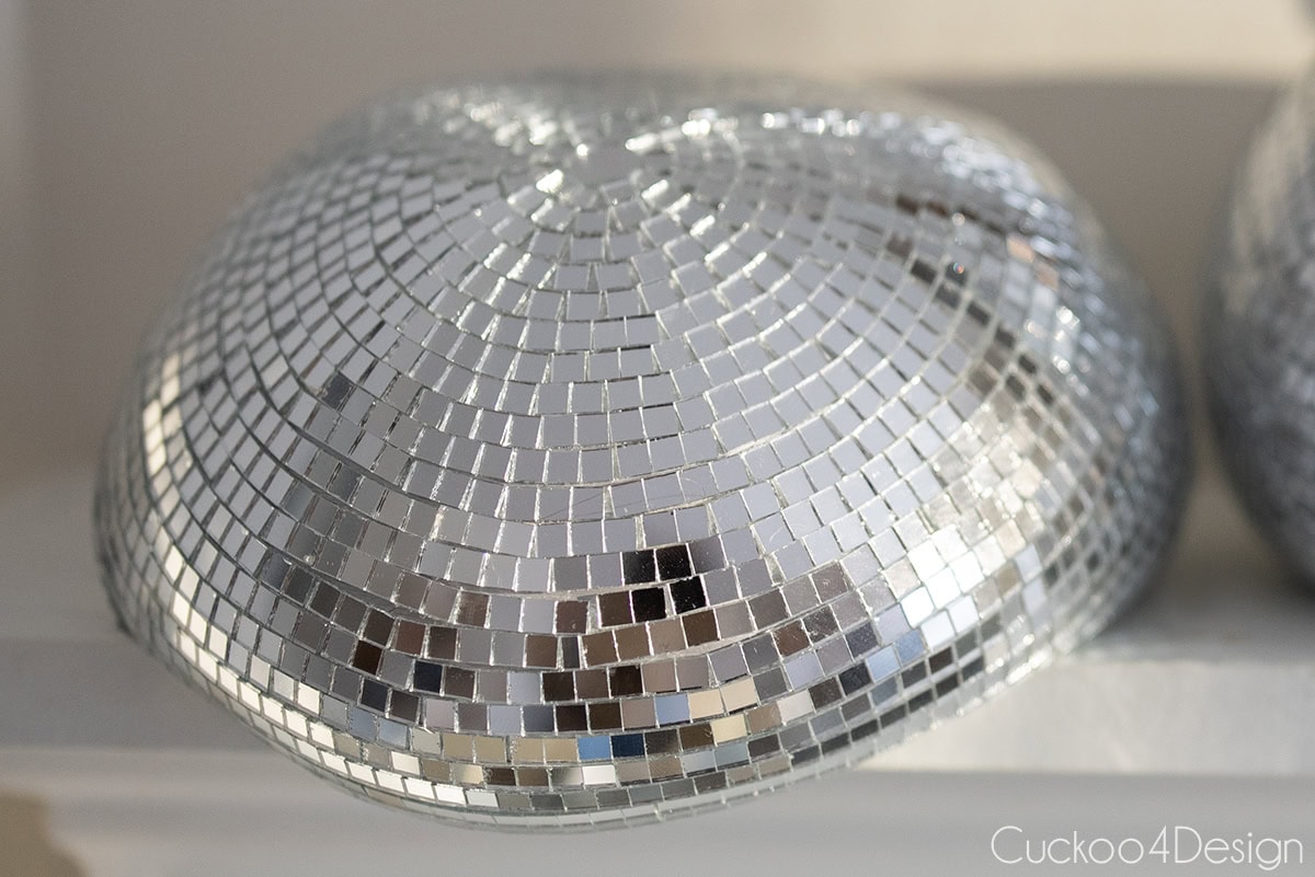 zoomed in DIY melted disco ball
