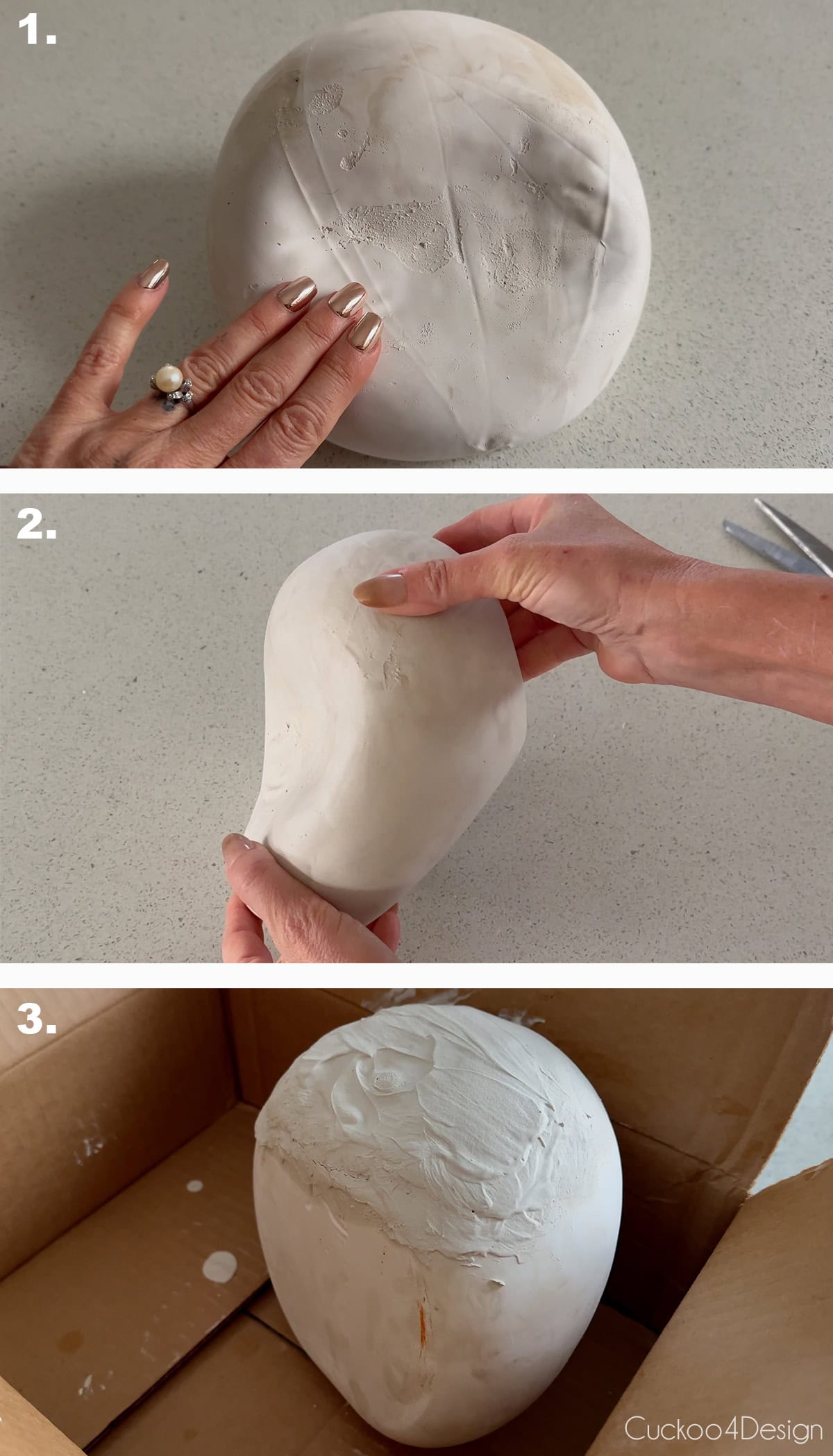 view of shape imperfections with added plaster