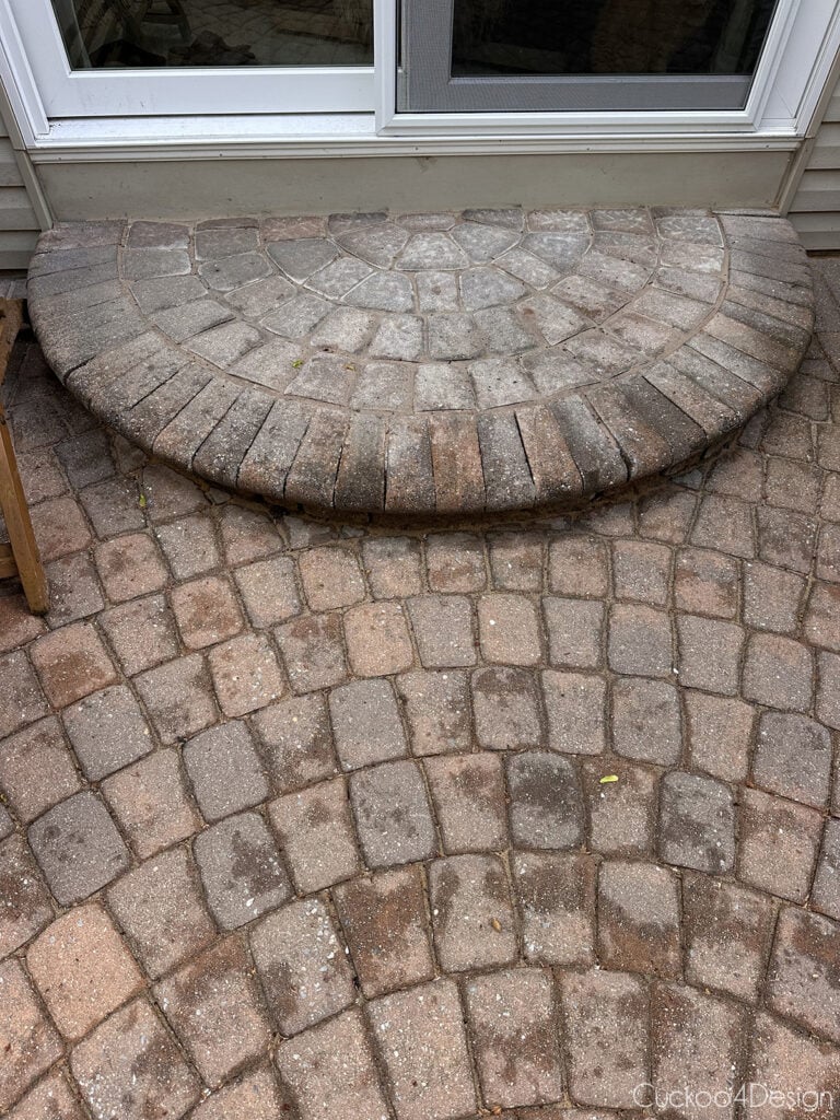 camel brown Dominator polymeric sand on patio staris